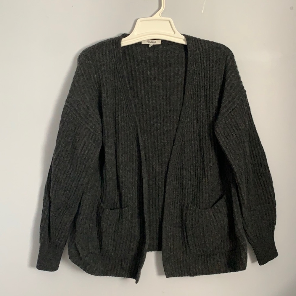 Madewell knit cardigan, charcoal grey
